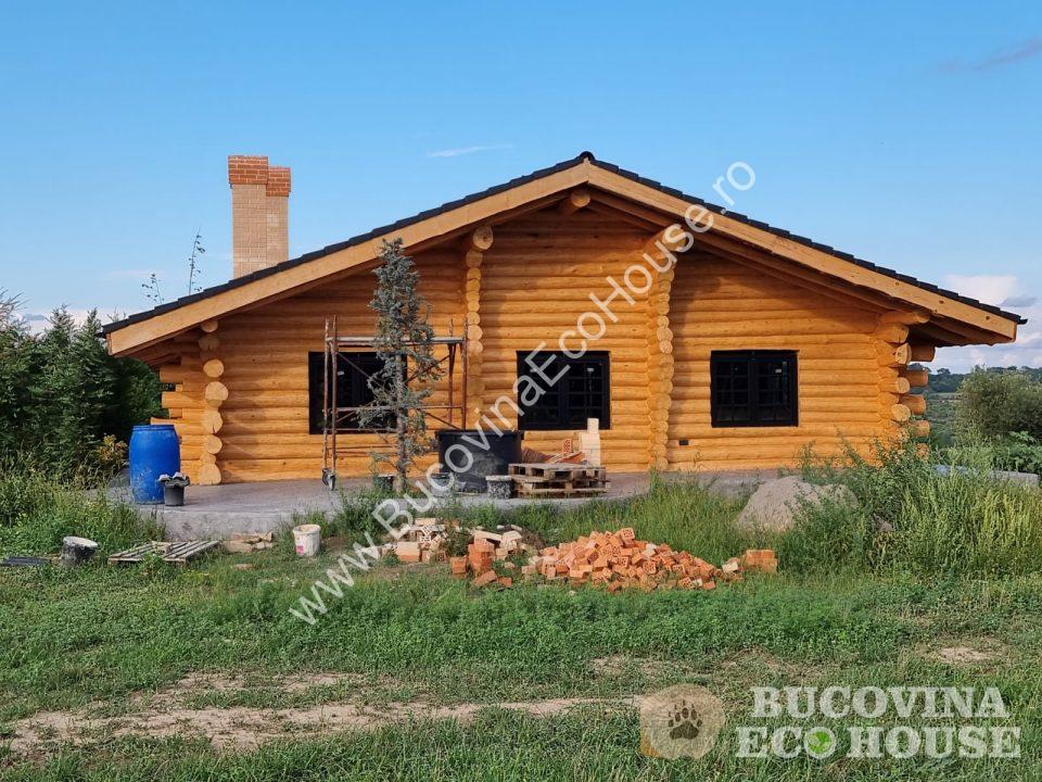 Cabana lemn rotund Tudose Iași 120 mp